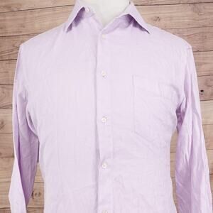 Hugo Boss Dress Shirt Mens 16.5 32/33 Geometric Long Sleeve Spread Collar